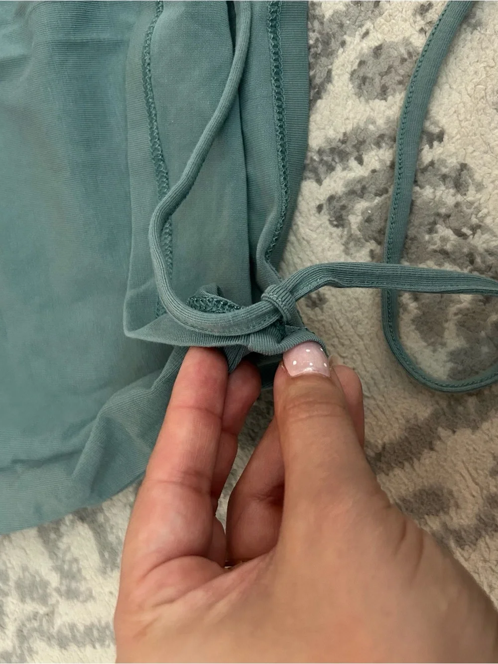 Gymshark Sage Green Cropped Tank with Adjustable Ties